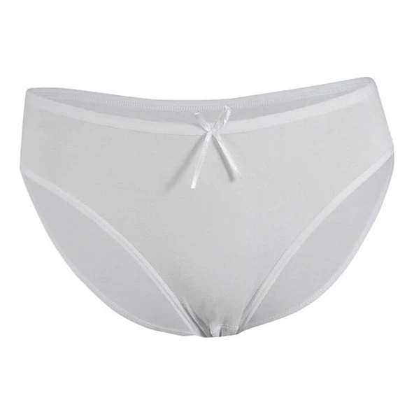 12 Adet Yıldız Kadın Likralı Bambu Bikini Külot  L Ekru ürün görseli 1