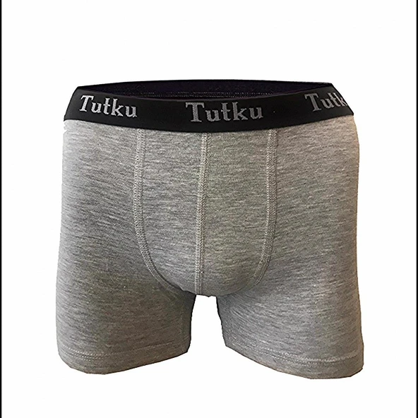 6 Adet Tutku Erkek Elastan Spor Boxer  Gri S ürün görseli 1