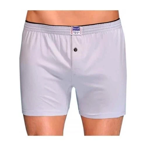 2 Adet Berrak 1099 Düğmeli Erkek Boxer %100 Pamuk Penye Boxer   M Gri ürün görseli 1