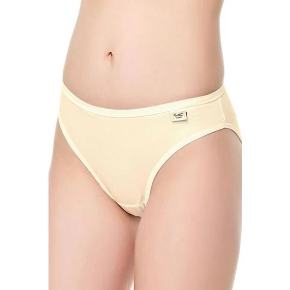 6 Adet Tutku Elastan Düz Bikini  Standart Ekru ürün görseli 1