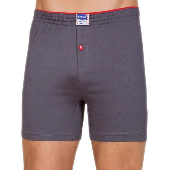 Berrak 1099 Düğmeli Erkek Penye Boxer 6'Lı   2XL Füme ürün görseli 1