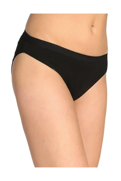 12 Adet Tutku Bayan Elastan Düz Bikini Külot  Siyah Standart ürün görseli 1
