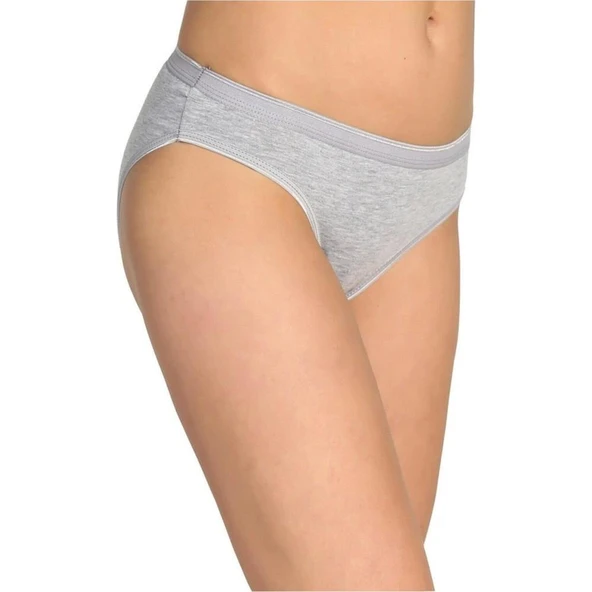 6 Adet Tutku Elastan Düz Bikini  Gri Standart ürün görseli 1