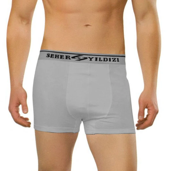 3 Adet Seher Likralı Erkek Boxer Şort Paçalı Külot  Gri S ürün görseli 1