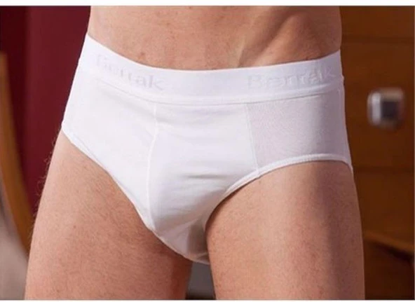 Berrak 1071 Beli Lastikli Pamuklu Erkek Külot Slip 3'Lü   Beyaz XL ürün görseli 1