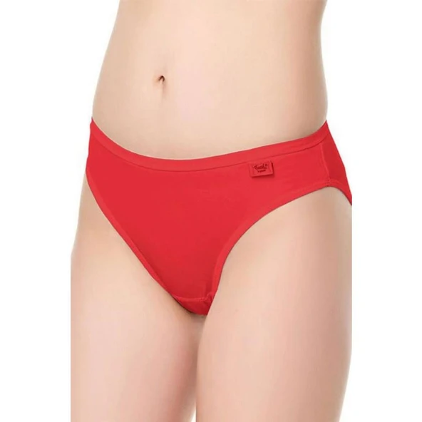 6 Adet Tutku Elastan Düz Bikini  Standart Kırmızı ürün görseli 1