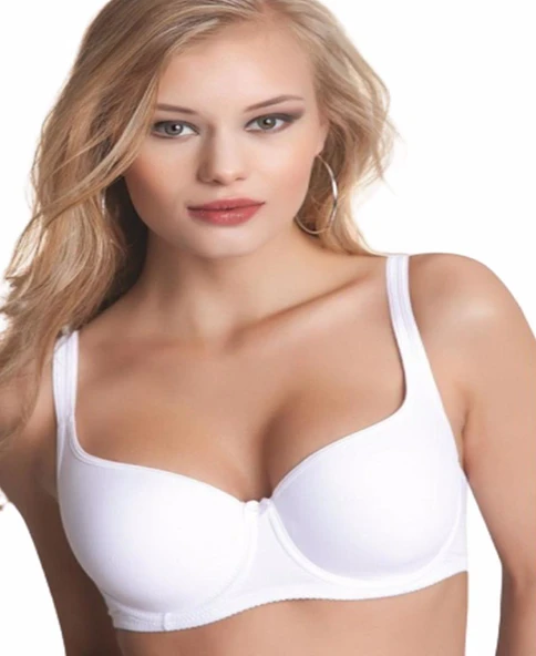 2 Adet NBB 3613 Toparlayıcı Kaplı Balenli Basic Sütyen (B C D Kap  Beyaz 80B ürün görseli 1