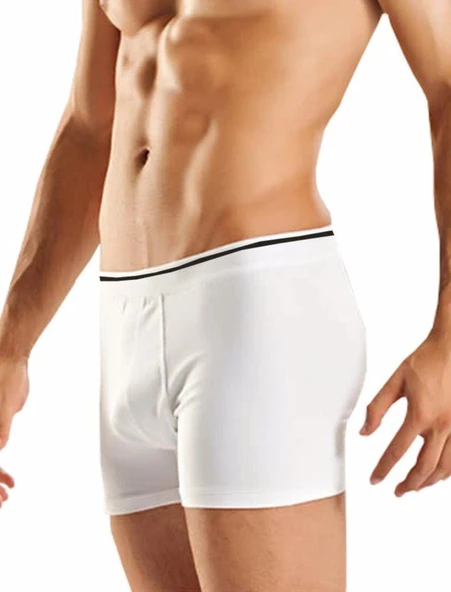 Berrak 1097 Erkek Likralı Esnek Boxer 6'Lı   Beyaz L ürün görseli 1