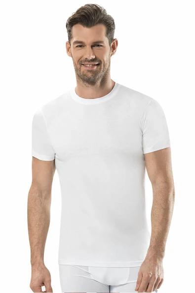 Jiber Erkek Sıfır Yaka Fanila 6'lı Paket - 104  Beyaz L ürün görseli 1