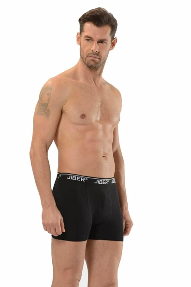 Jiber Erkek Likralı Boxer 3'lü Paket - 156  Siyah M ürün görseli 1