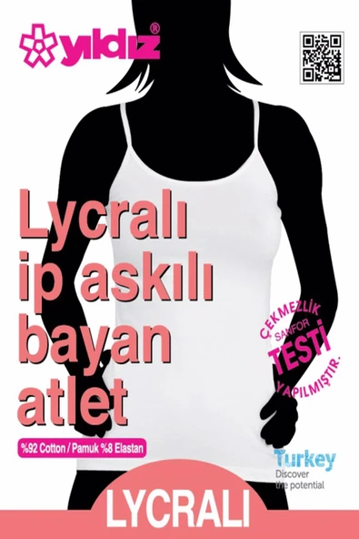 Yıldız Kadın Likralı İp Askılı Atlet 3'Lü Paket -2169-2170-2171-2172-2173-2174  Gri S ürün görseli 1