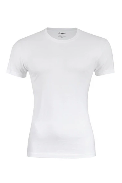 Yıldız Erkek Sıfır Yaka Lycralı T-shirt Fanila 1 Adet -90  Beyaz XL ürün görseli 1