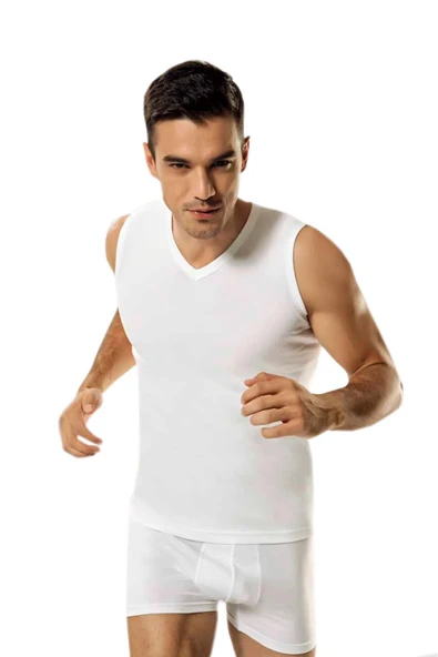 Namaldı Erkek Ribana V Yaka Spor Fanila 3'Lü Paket - 118  Beyaz XL ürün görseli 1