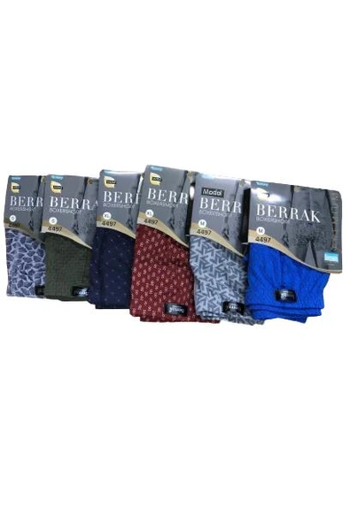 Berrak Erkek Desenli Modal Boxer 3'Lü Paket - 4497  Karışık Renk S ürün görseli 1