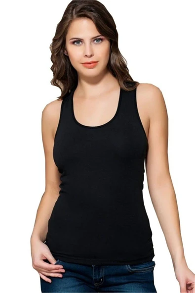 Yıldız Kadın Süper İnce Geniş Askılı Büyük Beden Atlet 3'Lü Paket -2315-2316  Siyah 2XL ürün görseli 1