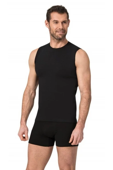 Namaldı Erkek Likralı Bisiklet Yaka Body Fanila 3'Lü Paket - 189  XL Siyah ürün görseli 1