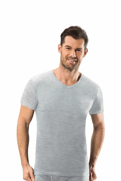 Jiber Erkek V Yaka Fanila 6'lı Paket-112  XL Gri ürün görseli 1