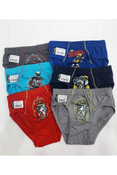 Tutku 0138 Erkek Çocuk Renkli Slip Külot 12 Adet  Karışık Renk 4 (7-8 YAŞ) ürün görseli 1