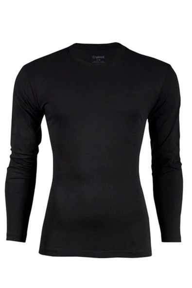 Yıldız Erkek Modal Uzun Kol Sıfır Yaka Body T-shirt Atlet 3'Lü Paket - 385-386  XL Siyah ürün görseli 1