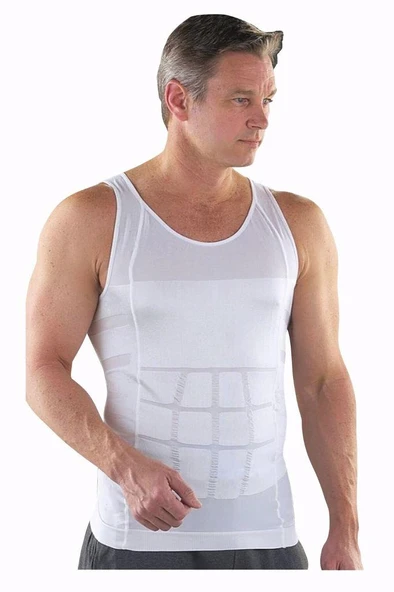 Form Angel Erkek Beden İnceltici Slim Fit Korse Atlet 2 Adet - 6012   Beyaz XL ürün görseli 1