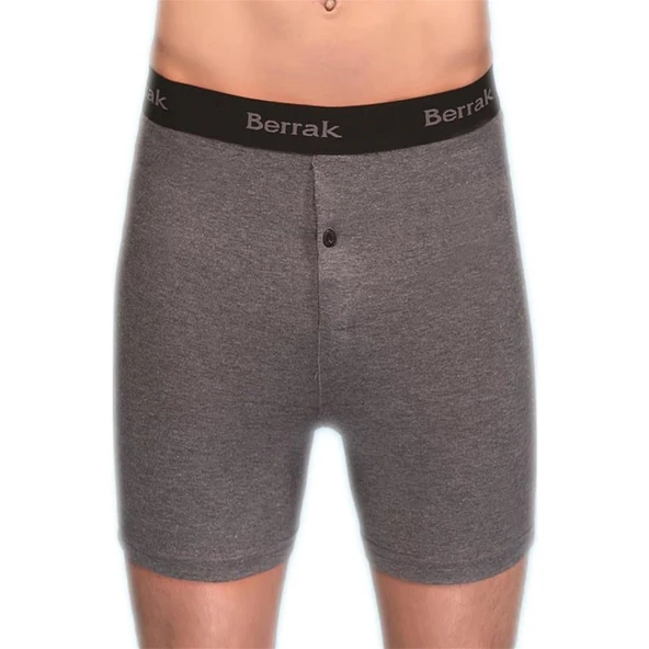 BERRAK 1059 Likralı Düğmeli Erkek Boxer 6 Adet   L Füme ürün görseli 1