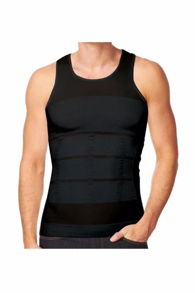 Form Angel Erkek Beden İnceltici Slim Fit Korse Atlet 2 Adet - 6012   Siyah M ürün görseli 1