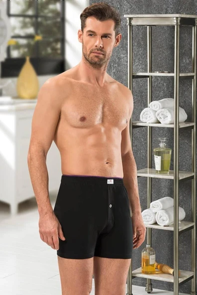 Jiber Havlu Kemer Penye Boxer 6'lı - 127  Siyah L ürün görseli 1
