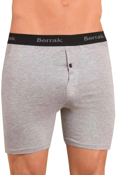 BERRAK 1059 Likralı Düğmeli Erkek Boxer 6 Adet   L Gri ürün görseli 1