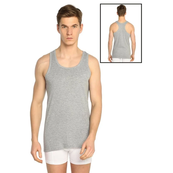 3 Adet Tutku Spor Erkek Ribana Atlet 0118  XL Gri ürün görseli 1
