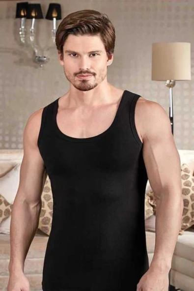 Berrak Erkek Renkli Askılı Penye Atlet 3'Lü Paket - 1022  Siyah 2XL ürün görseli 1