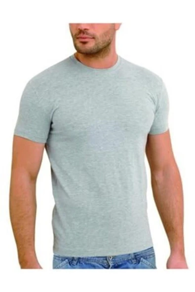 Yıldız Erkek Sıfır Yaka Lycralı T-shirt Fanila 3'Lü Paket -90-91-92  XL Gri ürün görseli 1