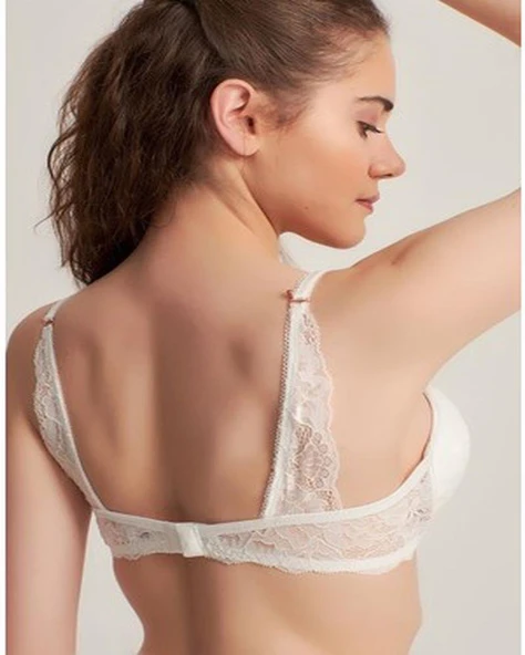 LE JARDİN 5040 CYBELE BRA SİLİKONLU TAŞLI SÜTYEN TAKIM  Ekru 80B ürün görseli 1