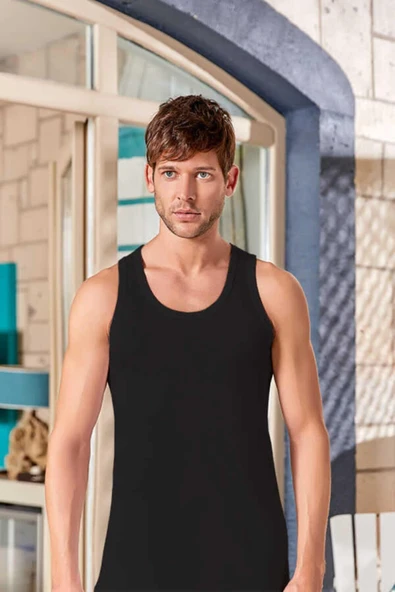 Berrak Erkek Yazlık Modal Atlet 1035 / 1043 - 6 Adet  Siyah 3XL ürün görseli 1