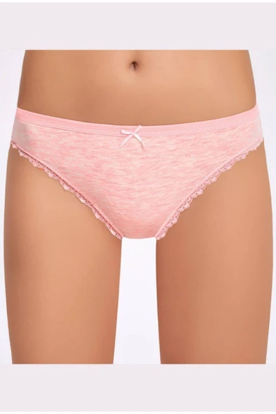 İlke Kadın Melanjlı Dantelli Bİkini Külot 278 - 6 Adet  L - XL Pudra ürün görseli 1