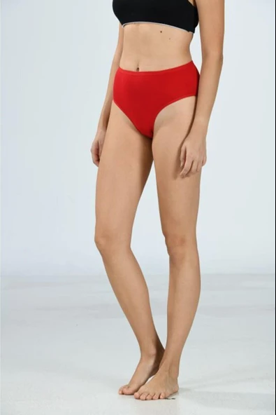 Jiber Kadın Bato Bikini Külot 652 - 6 Adet  2XL Kırmızı ürün görseli 1