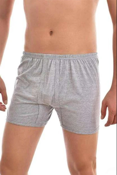 Seher Yıldızı Erkek Renkli Paçalı Boxer Don - 12 Adet  Gri 2XL ürün görseli 1