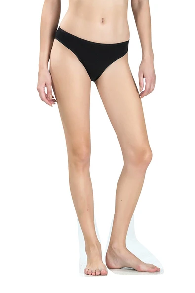 Jiber Kadın Bikini Külot 655 - 12 Adet  Siyah L ürün görseli 1