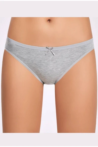 İlke Kadın Likralı Fiyonklu Bikini 271 - 6 Adet  Gri S - M ürün görseli 1