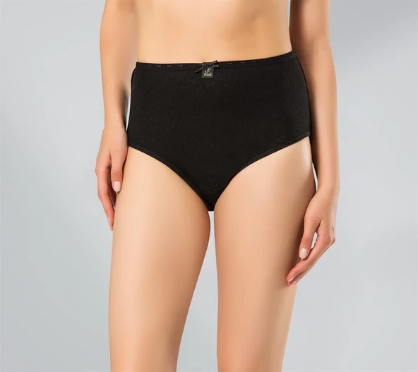 Namaldi Kadın Kalpli Ribana Bato Külot 247 - 12 Adet  XL Siyah ürün görseli 1