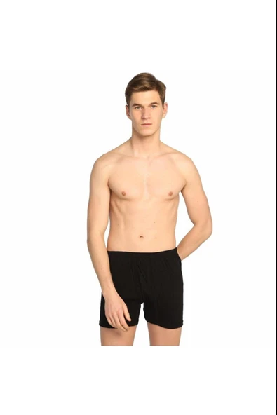 Seher Yıldızı Erkek Renkli Paçalı Boxer Don - 12 Adet  Siyah 3XL ürün görseli 1
