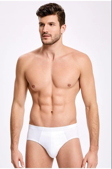 İlke Erkek Penye Slip Külot 115 - 6 Adet  Beyaz L ürün görseli 1