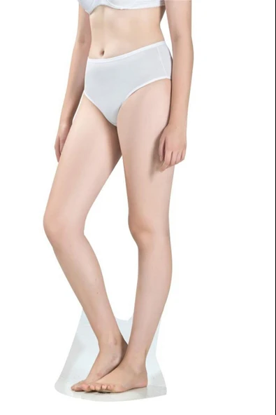 Jiber Kadın Bato Bikini Külot 652 - 12 Adet  Beyaz S ürün görseli 1