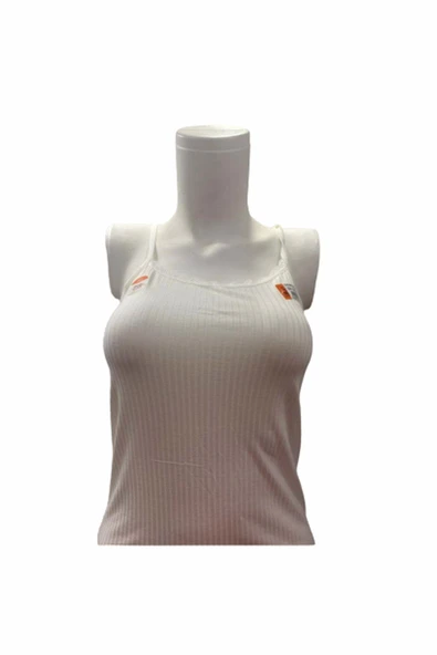 İlke Kadın Likralı Viskon İp Askılı Atlet 221 - 6 Adet  Ekru L - XL ürün görseli 1