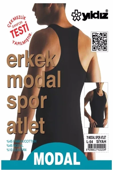 Yıldız Erkek Modal Likralı Spor Atlet 77 - 3 Adet  Siyah 2XL ürün görseli 1