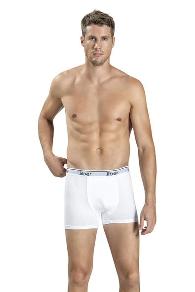 Jiber Erkek Pamuklu Likralı Boxer 156 - 6 Adet   Beyaz 2XL ürün görseli 1