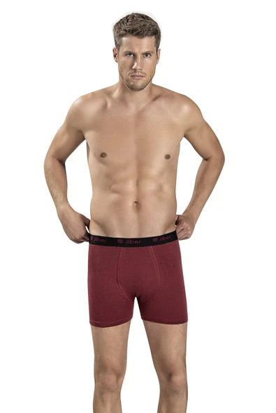 Jiber Erkek Modal Renkli Boxer 321 - 6 Adet   Bordo 2XL ürün görseli 1