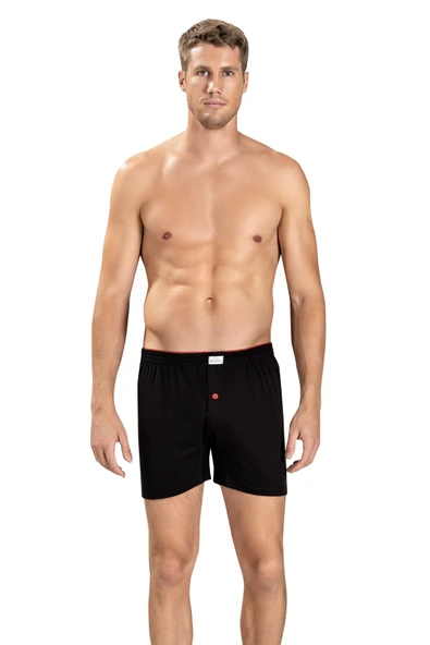 Jiber Erkek Havlu Kemer Pamuklu Boxer 127 - 6 Adet  XL Siyah ürün görseli 1