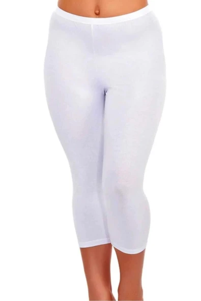 Tutku Elit Kadın Modal Likralı Kapri Tayt 2102 - 3 Adet   Beyaz 2XL ürün görseli 1