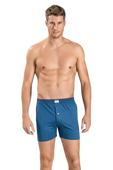 Jiber Erkek Havlu Kemer Pamuklu Boxer 127 - 6 Adet  İndigo 2XL ürün görseli 1