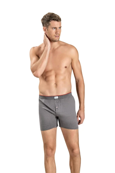 Jiber Erkek Havlu Kemer Pamuklu Boxer 127 - 9 Adet   XL Gri ürün görseli 1